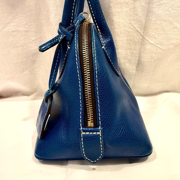 EUC Dooney & Bourke Royal Blue Pebbled Leather Zip Zip Satchel - Picture 5 of 10